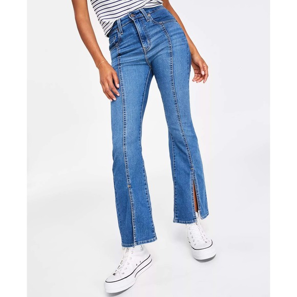 Levi's Denim - LEVIS 726 Flare Split-Hem Jeans 34 Blue High Rise Boho Retro Denim Western
